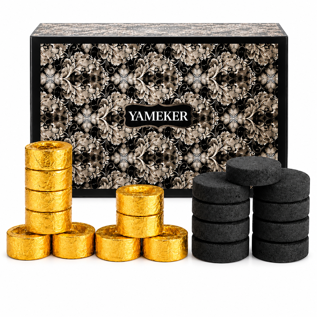 YAMEKER Quick Light Bakhoor Charcoal 80 Pcs Raisooth Bakhoor