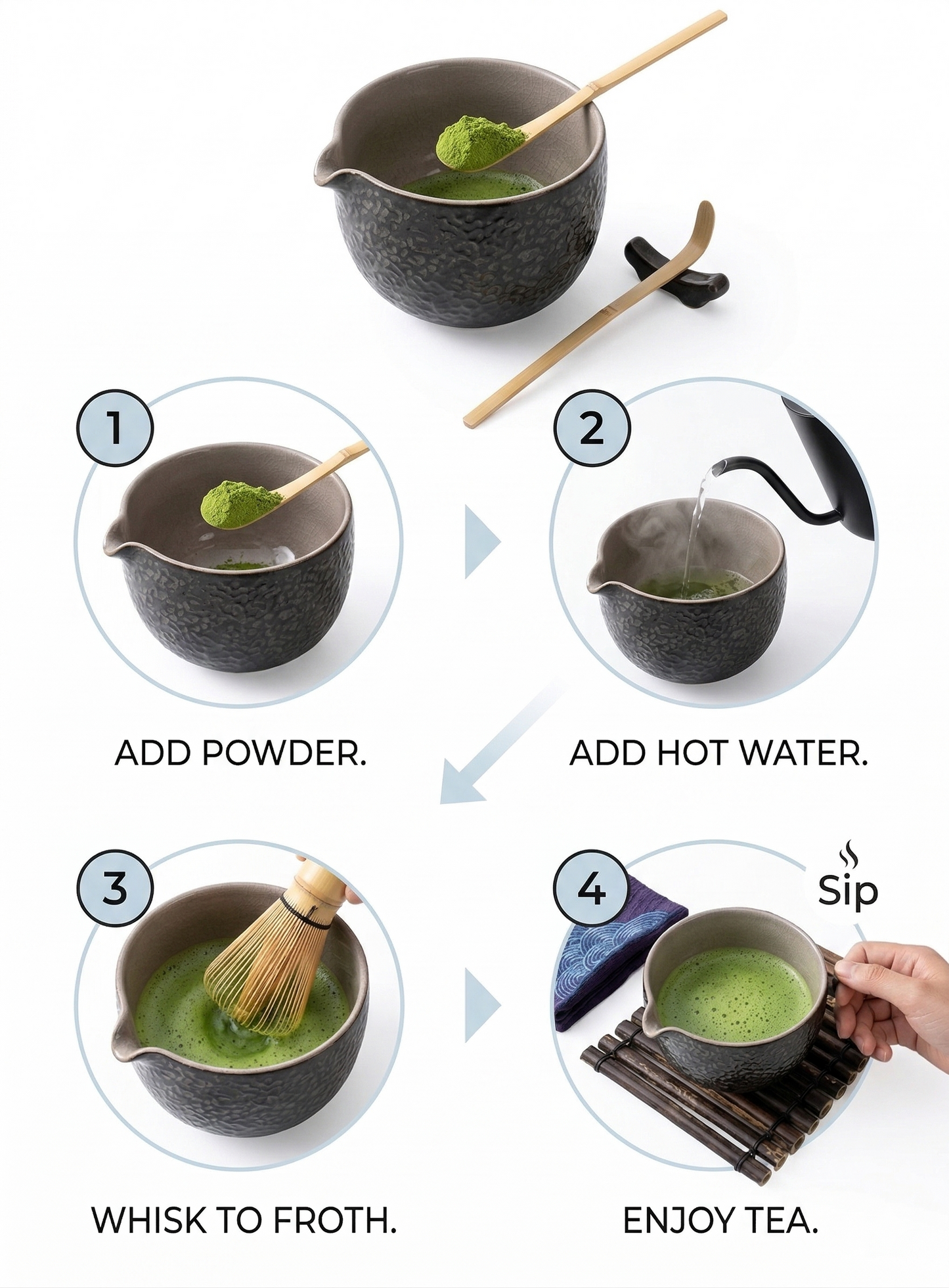 YAMEKER 10PCS Matcha Tea Set, Chasen Whisk, Bowl & Sifter for Green Tea