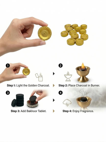 YAMEKER Quick Light Bakhoor Charcoal Discs 33mm, 80 Pcs + 8 Habeeb