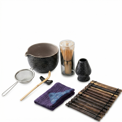 YAMEKER 10PCS Matcha Tea Set, Chasen Whisk, Bowl & Sifter for Green Tea